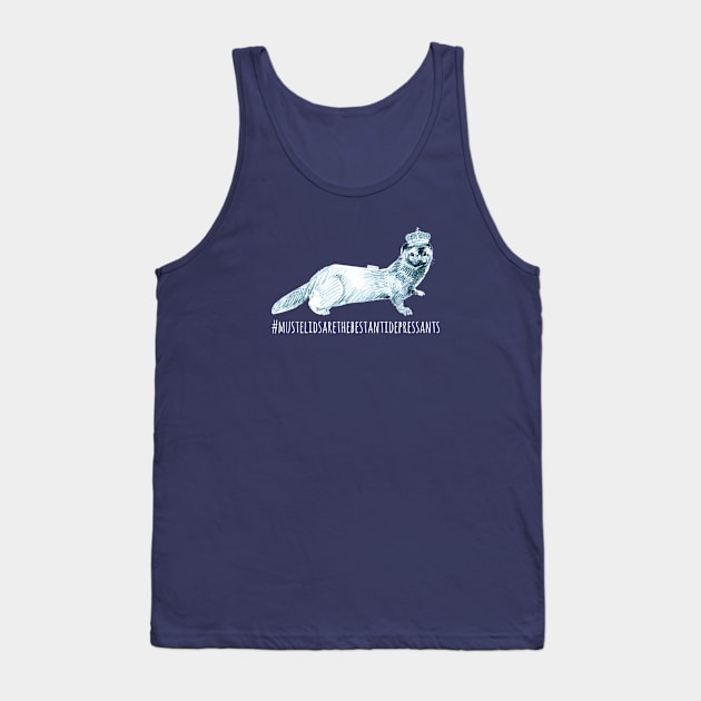 Mink with a crown in Blue Tank Top by belettelepink